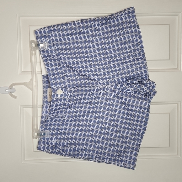 𝅺loft Outlet Blue and White Print 4 inch Short - Size 10 NWT - Picture 1 of 11